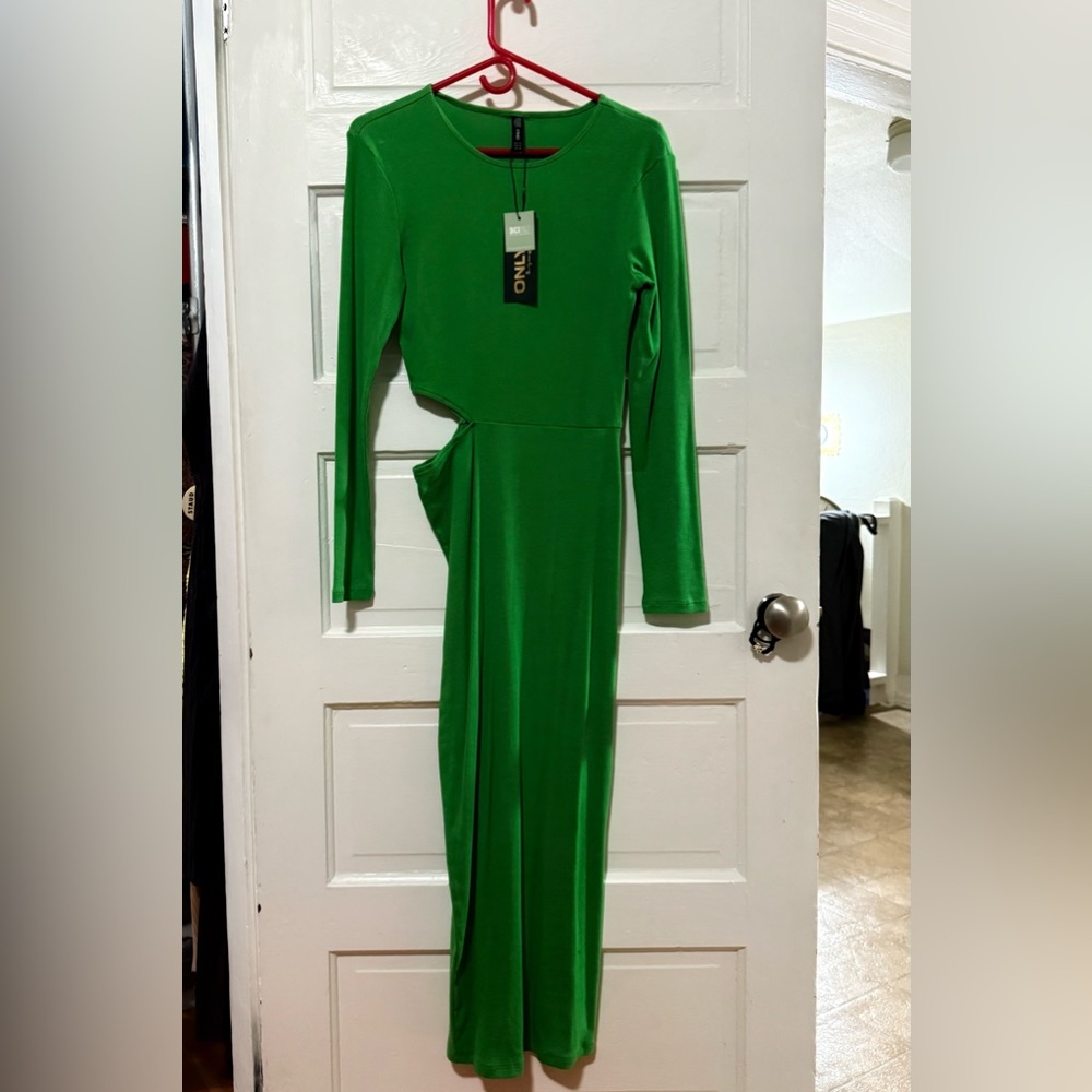 Only Vibrant Green Long Sleeve Dress